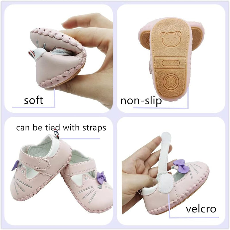 JZLIFE First Walking Shoes,Anti-slip,Comfortable and Breathable Baby Shoes with Hair Band,Baby Gift for Newborn Baby