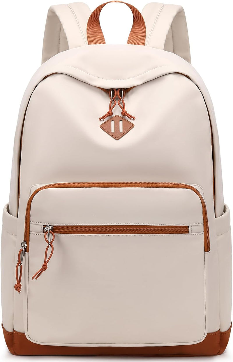 Mygreen Backpack, School Backpack travel Laptop Backpack, Students College Backpack Bookbag for Girls Boys Teen Women -Beige