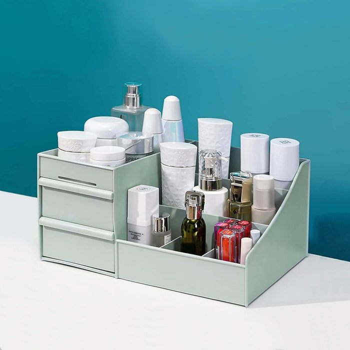 ALOXE Cosmetic Organizer Box Drawers Storage Plastic Stationary Box | Make Up Organiser For Women