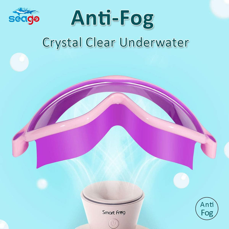 Seago Swim Goggles 2 Pack Anti-Fog Anti-UV Wide View Swimming Goggles for Kids 3-15