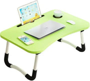 YU WELL Portable Folding Laptop Desk for Bed and Sofa with iPad and Coffee Cup Holder (24 x 16 x 10.5 inch, Beige) - 24 x 16 x 10.5 inch Green