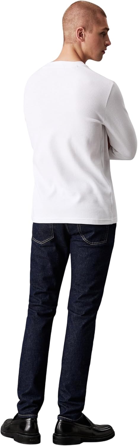 Calvin Klein Jeans Men's Badge Waffle Ls Tee L/S Knit Tops
