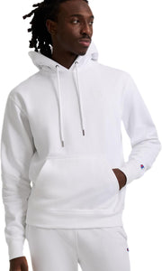 mens Hoodie, Powerblend, Fleece Striped Sweatshirt for Men (Reg. Or Big & Tall) Hooded Sweatshirt - White C Logo