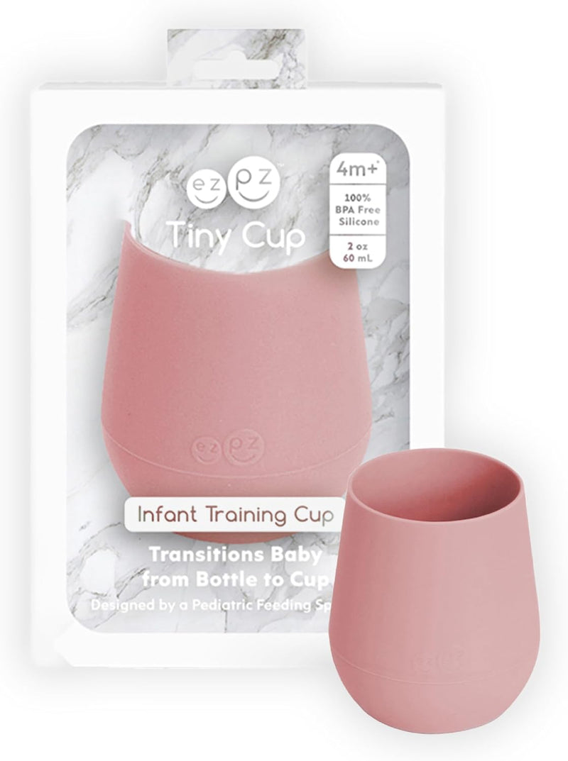 ez pz Ezpz Tiny Cup (Sage) - 100% Silicone Training Cup For Infants - Designed By A Pediatric Feeding Specialist - 4 Months+, EUtss001, Infants Training Cup