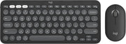 Logitech Pebble 2 Combo, Wireless Keyboard and Mouse, Quiet and Portable, Customisable, Logi Bolt, Bluetooth, Easy-Switch for Windows, macOS, iPadOS, Chrome, ARA Layout - Graphite - Pebble 2 Combo graphitegray