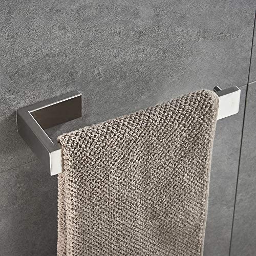 JunSun Towel Ring Stainless Steel Towel Holder Contemporary Bathroom Hardware Towel Bar for Bathroom Lavatory Wall Mounted, Brushed Nickel