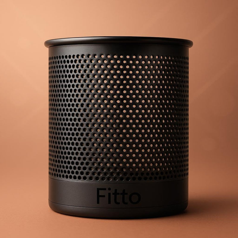 Fitto Round Pen Holder 10x8cm Black for Office Desk Organization