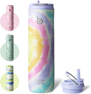 Insulated Water Bottle 24oz with Straw Lid and Handle for Sports Travel Gym Stainless Steel Water Bottles Double-Wall Vacuum Metal Bottles Leak Proof BPA-Free (baby blue) - cotton candy
