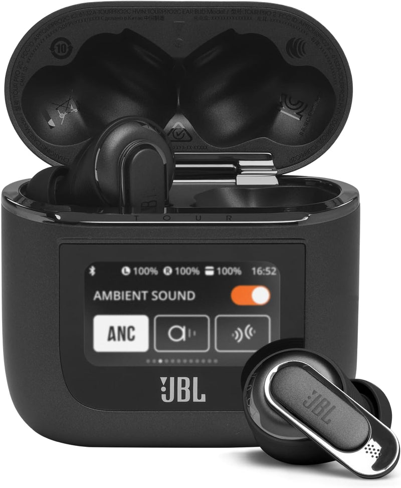 JBL Tour Pro 3, True Wireless Earbuds with Bluetooth, Built-in Battery and 40h Playback, Charging Case, Noise Cancelling and JBL Spatial 360 with Head Tracking, Beige