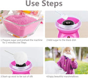 450W Mini Cotton Candy Machine Electric Sugar Floss Maker for Kids, Portable Cotton Candy Maker for Home, Works with Granulated Sugar & Hard Candies, Perfect for Birthday Parties & Events