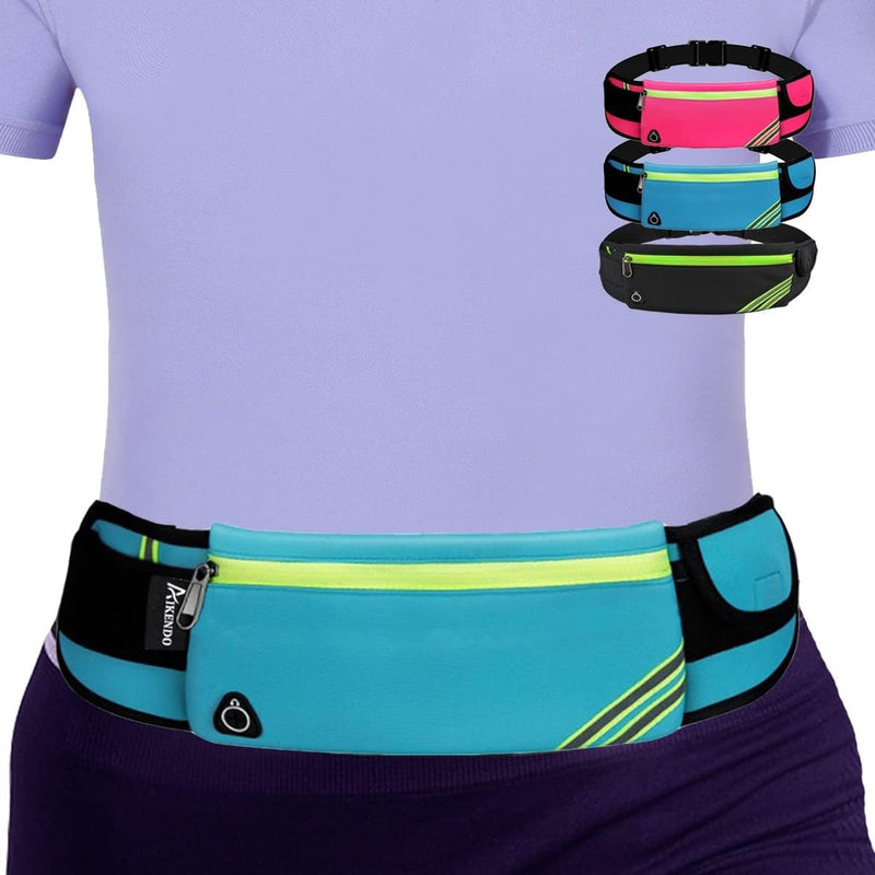 Running Pouch Belt Waist Pack Bag,Workout Fanny Pack,Bounce Free Jogging Pocket BeltTravelling Money Cell Phone Holder for Running Accessories, Blue, One Size