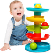 Baybee Baby Ball Tower for Toddlers, Ball Drop and Roll Swirling Tower with 4 Tier & 3 Balls Educational Development Activity Toys for Kids Ball Tower Ramp Toys for Baby 1 2 3 4 Years - BALL TOWER