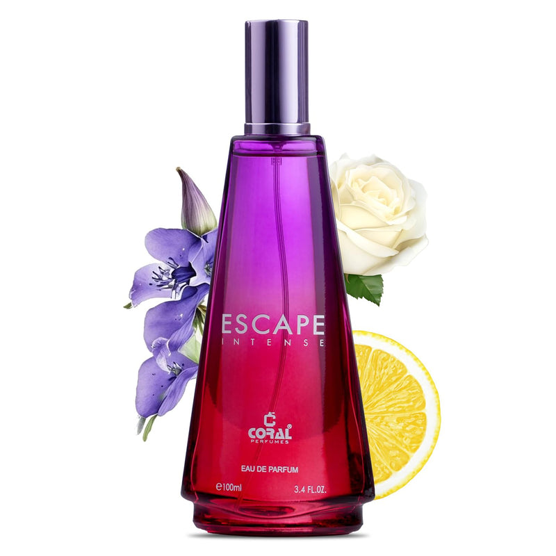 Coral Escape Intense Perfume For Women - 100ml | Eau De Parfum | Captivating Blend of Citrus, Floral & Warm Notes | Premium Luxury Perfume