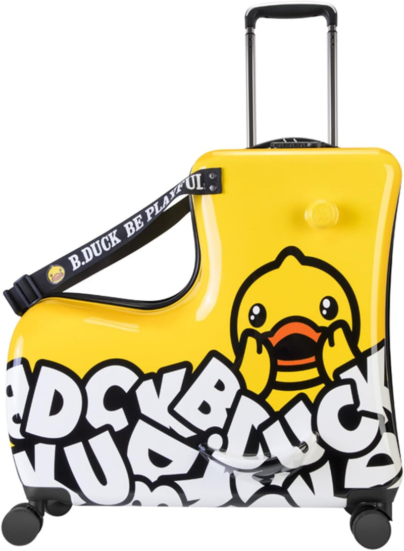 Kids Luggage Traveling Ride-On Suitcase, Children's Unique Design Ride-On Luggage - Available in 20-Inch and 24-Inch Sizes (Suprised Duck Yellow, 24inch) - 24inch Suprised Duck Yellow