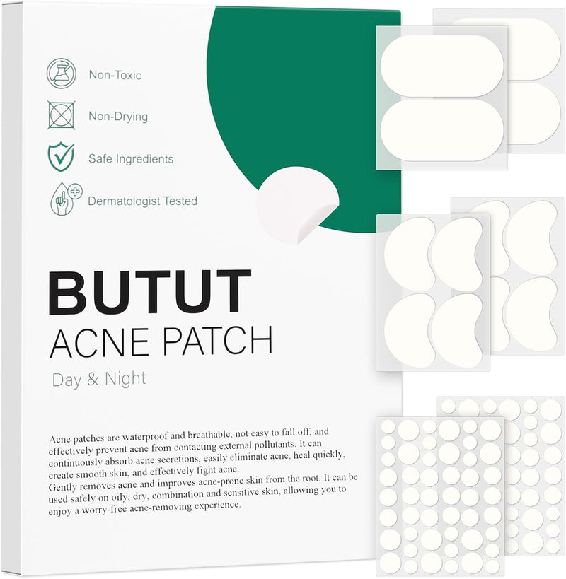 BUTBU 265 Pieces Pimple Pimple Pimple Patches Invisible Pimple Pimple Pimple Patches 2-in-1 with Tea Tree Oil Salicylic Acid Day and Night Waterproof and Breathable Get Rid of Acne Fast