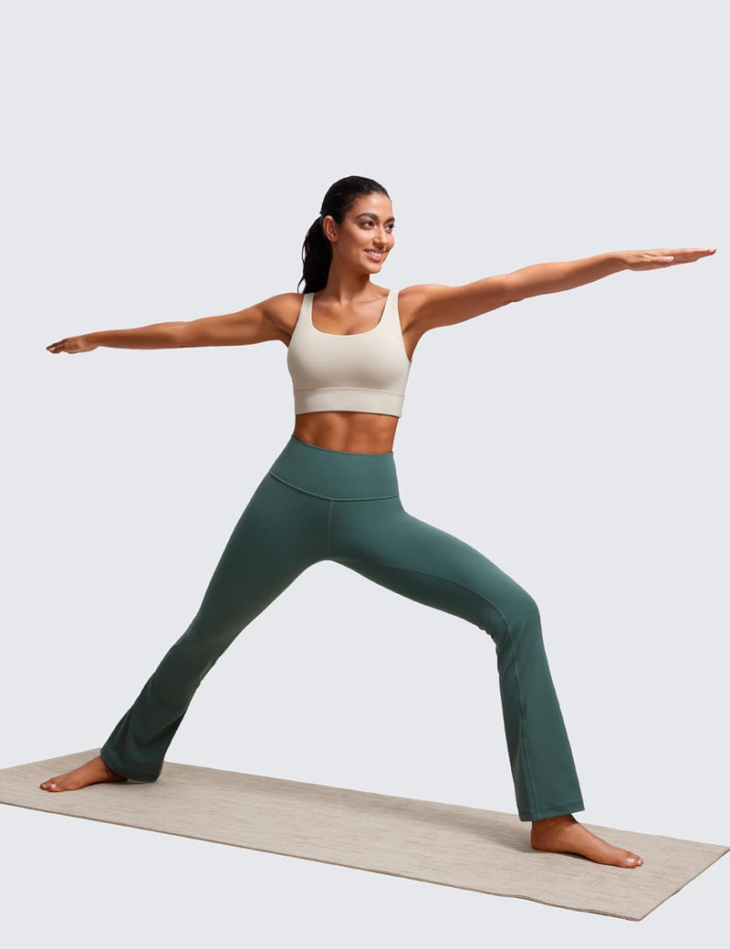 CRZ YOGA Womens Butterluxe U Back Sports Bra - Scoop Neck Padded Low Impact Workout Yoga Bra with Built in Bra