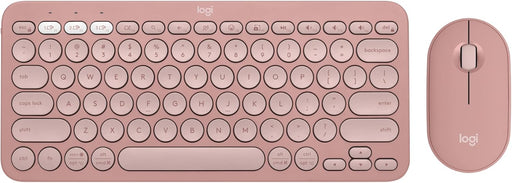 Logitech Pebble 2 Combo, Wireless Keyboard and Mouse, Quiet and Portable, Customisable, Logi Bolt, Bluetooth, Easy-Switch for Windows, macOS, iPadOS, Chrome, ARA Layout - Graphite - Pebble 2 Combo Rose