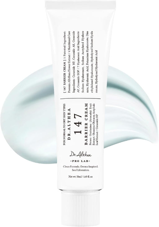 Dr.Althea 147 Barrier Cream Daily Skin Barrier Repair Care Deep Hydrating with Hyaluronic Acid & Ceramides Korean Vegan Skincare for All Skin Types 1.7 Fl Oz