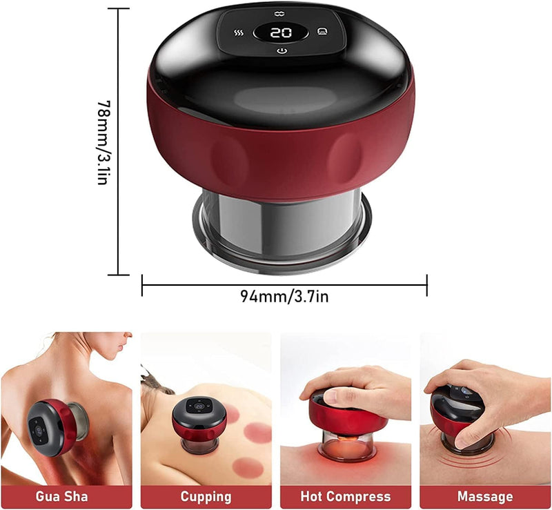 Electric Cupping Therapy Machine, 3 in 1 Cellulite Massager, Smart Dynamic Cupping Therapy Set, Rechargeable Gua Sha Cupping Massager, For Shoulders, Back and Neck, Various Areas