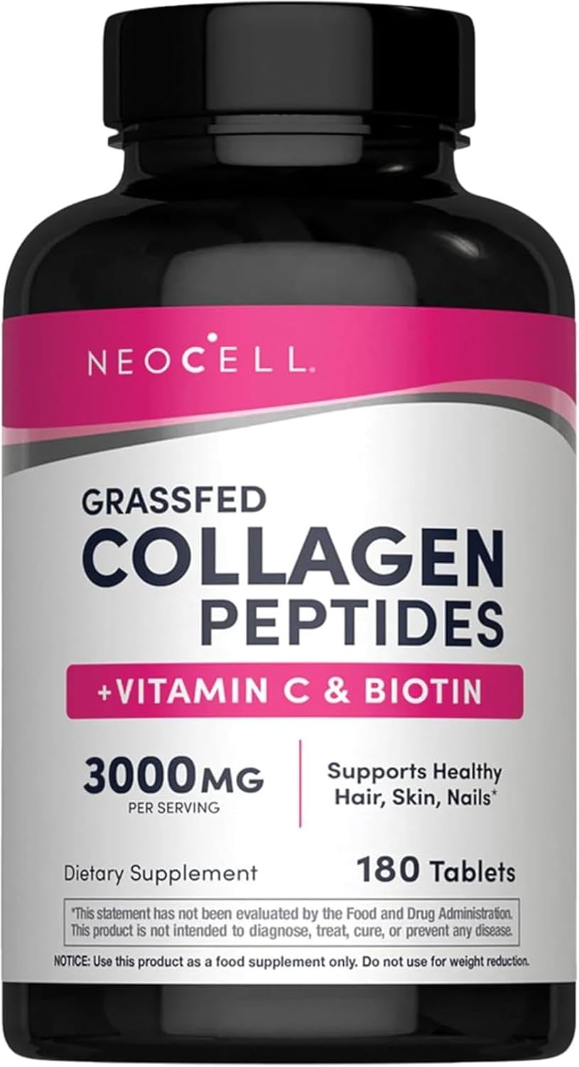 Grassfed Collagen Peptides + Vitamin C + Biotin 6g Type 1 & 3 & 5,000mcg Biotin Supports Healthy Hair & Skin & Nails & Joints 270 Tablets – image 2