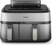 5000 series Dual Basket Airfryer with Steaming function,9L capacity,12 presets and 19 different ways to cook,Shake reminder for better cooking,steam cleaning-NA555/09 - With Steam FUnction Dual Basket 9L
