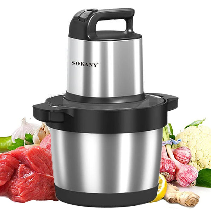 SOKANY 1500W Meat Grinder Electric, Food Grinder 6.5L Stainless Steel Meat Blender Food Chopper for Meat, Vegetables, Fruits and Nuts with 4 Sharp Blades.. (SK-7033, 1500W, 6,5L)