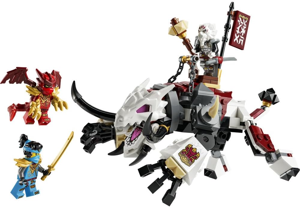 NINJAGO Zilvar and Grimtak the Dragon Beast - Ninja Toy w/Action Figure, 3 Minifigures incl. Kai & Nya - Birthday Gift for 7+ Year Old Boys & Dragons Rising Fans - 71863