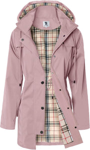womens Raincoat Cape Coat - Pink