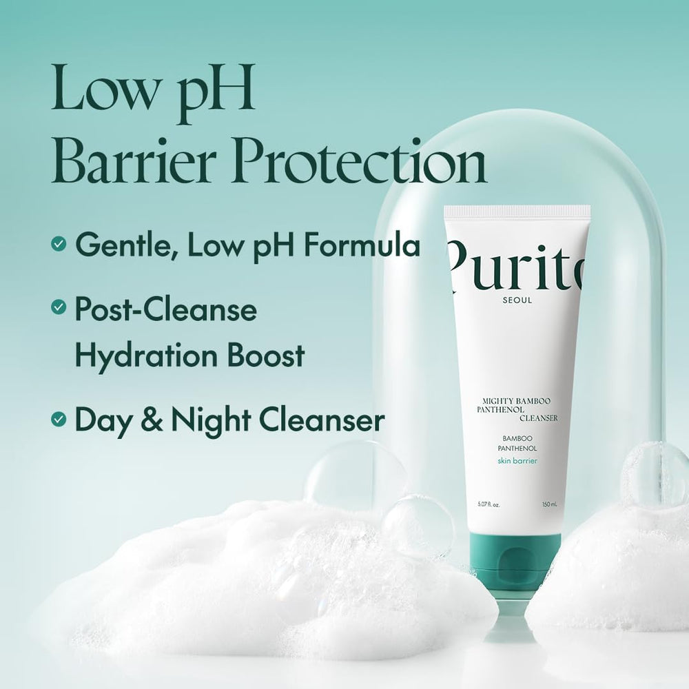 Mighty Bamboo Panthenol Cleanser, Gentle Face Wash for Moisturizing, for Sensitive Skin, Vegan & Cruelty-Free Face Cleanser150ml / 5.07 fl. Oz.