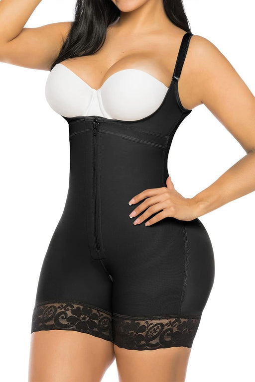 Fajas Colombianas Shapewear for Women Postpartum Tummy Control Body Shaper Butt Lifter Bodysuit - Black