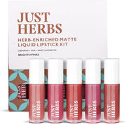 Ayurvedic Liquid Lipstick Kit Set of 5 with Long Lasting Matte Finish, Hydrating & Lightweight Lip Colour, Deeps & Reds - Paraben & Silicon Free - 5 ml - Pink