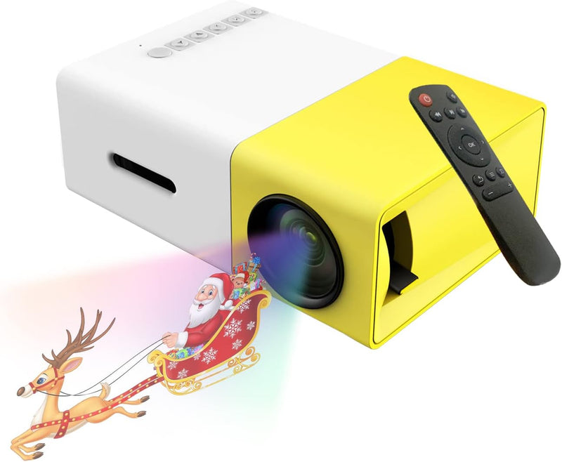 Mini Projector,Portable Projector for iPhone,Kids Gift,Small Outdoor,Led Video Projectors for Home Theater Movie with HDMI USB TV and Remote Contro YG300 PLUS l