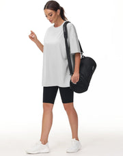 THE GYM PEOPLE Women's Casual Oversized T-Shirts Summer Crewneck Short Sleeve Workout Basic Tee Tops