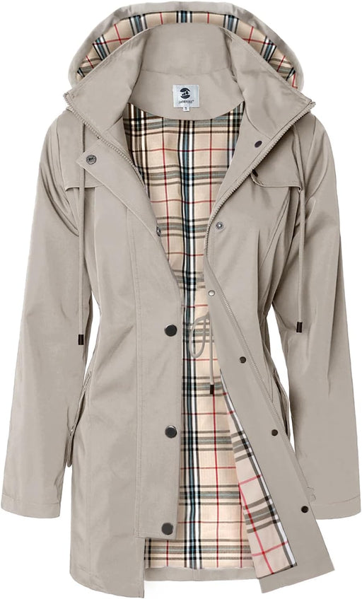womens Raincoat Cape Coat - Khaki