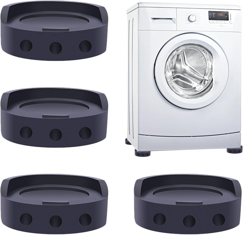 Gwolf Vibration Damper Washing Machine, 4 Pieces Non-Slip Mat Washing Machine - Prevent the Washing Machine from Moving - Anti-Vibration Mat Washing Machine for Washing Machines & Dryers (4.45 cm)