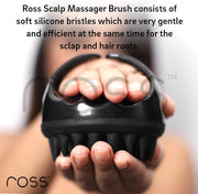 Ross Hair Scalp Massager Shampoo Brush with Soft Silicone Bristles (Black)