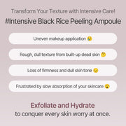 Black Rice Exfoliating Ampoule, Gentle Exfoliating & Intensive Moisture, Black Rice & PDRN Complex, Soy Extract, Smooth and Smooth Skin, Korean Skincare, 100 ml