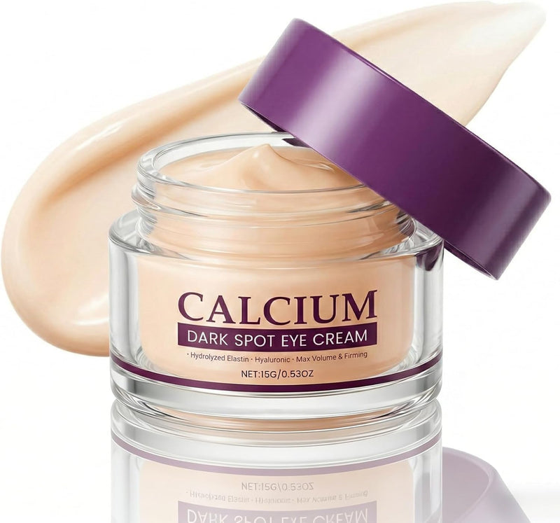 Calcium Dark Spot Eye Cream Anti Aging, Eye Cream for Dark Circles and Puffy Eyes, Eye Bags Remover, Anti Wrinkle Hydrating & Firming Under Eye Cream for Smoother, Brighter Looking Skin (Unscented) - Unscented