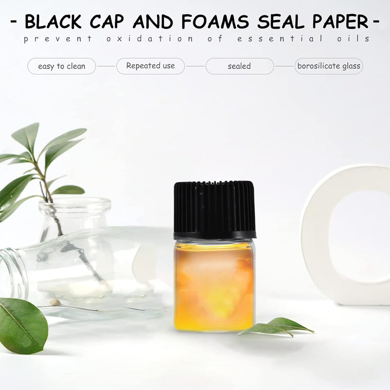 Empty Bottles Refillable Glass Essential Oil Bottles Empty Essential Oil Organizer for Essential Oil Travel Outdoor Kit 36 Pcs