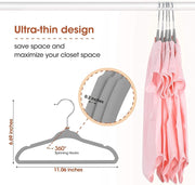 Red Dot Gift® Baby Velvet Hangers 11Inch/28cm - Nursery Clothes Hangers Non Slip Toddler Hangers, 360 Chrome Swivel Hook (White, 30)