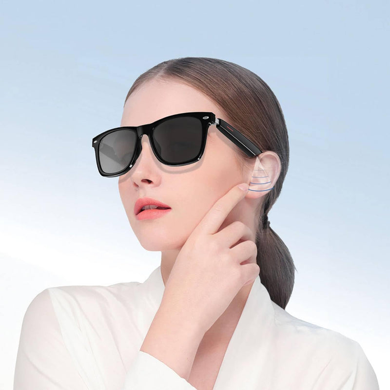 Green Lion Paris 2 Smart Glass, Open Style Audio Experience, Fit Free,8-Hour Endurance,Touch Control, UAV/UVB Protect,Play/Pause Song, Previous/Next Song - Black