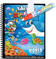 Mumoo Bear Magic Water Colouring Book for Children Reusable Water Drawing Book with Magic Pen Early Education Doodle Painting Toys for Kids Toddlers - Water Colouring Book-New