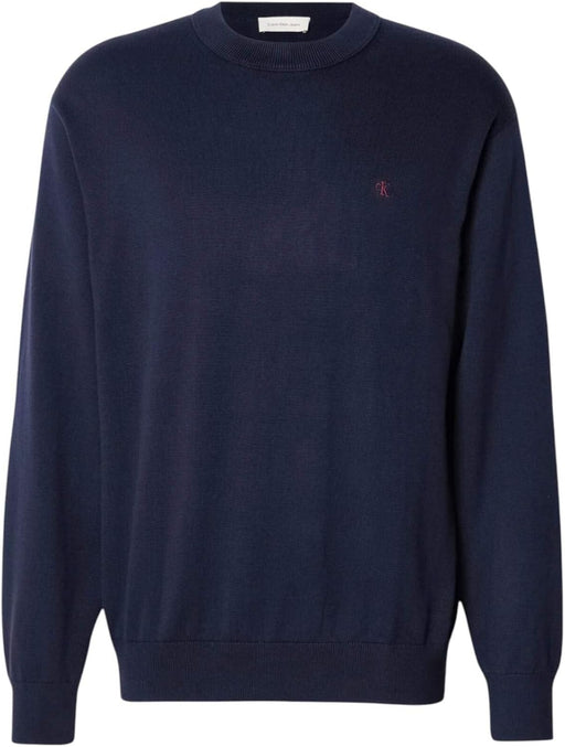 mens Ls Ez Cotton Crewnk Sweater 12gg Lv04rc309g Sweaters - Dark Sapphire
