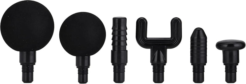 Olsenmark 6-in-1 Percussion Massage Gun Cordless & Rechargeable Deep Tissue Massager with 6 Detachable Heads, 6 Speed Levels, Ergonomic Grip for Full-Body Pain Relief, Stress Reduction, Black