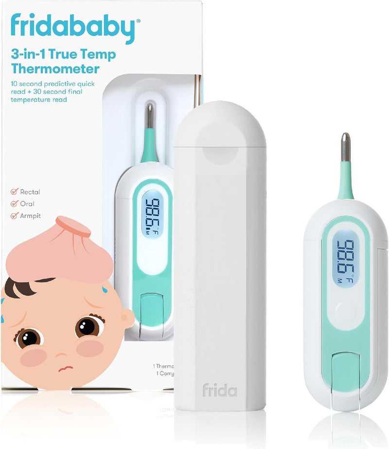 3-In-1 True Temp Digital Thermometer For Fevers, Babies & Kids (Rectal, Underarm + Oral), 2 Piece Set