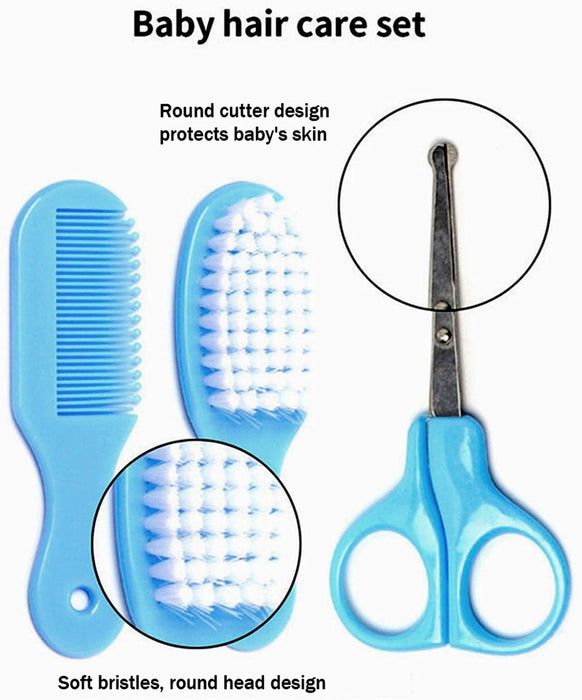 Joyzzz Baby Hair Brush, Baby Beauty Set, 8-in-1 Baby Grooming Kit, Baby Care Items, Baby Care Essentials Set, Baby Supplies Set,Nail Clipper, Hose Cleaner, For Baby Body Care Beauty Kit (Pink)