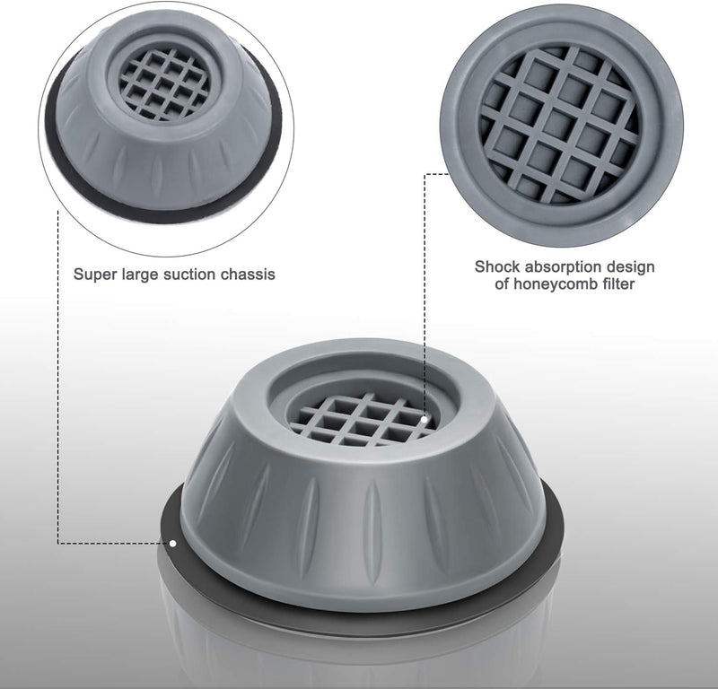 SAKIDOO 4PCS Shock and Noise Cancelling Washing Machine Support,Washer And Dryer Anti-Vibration Pads, Protects Laundry Room Floor,Washing Machine Foot Pads for All Washing Machine