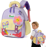 Children's Backpacks,Kids Backpack with Zipper Coin bag,Elementary Kindergarten School Bag for Toddler Boy Girl Student Kids Baby,Fashion Cartoon Lightweight Bookbag for Age 1-6 - Butterfly