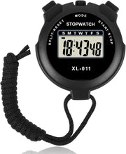 Vicloon Sport Stopwatch Timer, Multi-Function Sport Digital Stopwatch Large Display, Single Lap/Split Memory Stopwatch with12/24 Hour Clock Alarm Calendar for Training Swimming Running(Orange) - Black