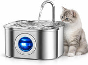 SKY-TOUCH Cat Water Fountain, 3.2L/108oz Stainless Steel Pet Fountain with Super Quiet Pump, Indoor Automatic Water Dispenser for Cats, Dogs & Multiple Pets